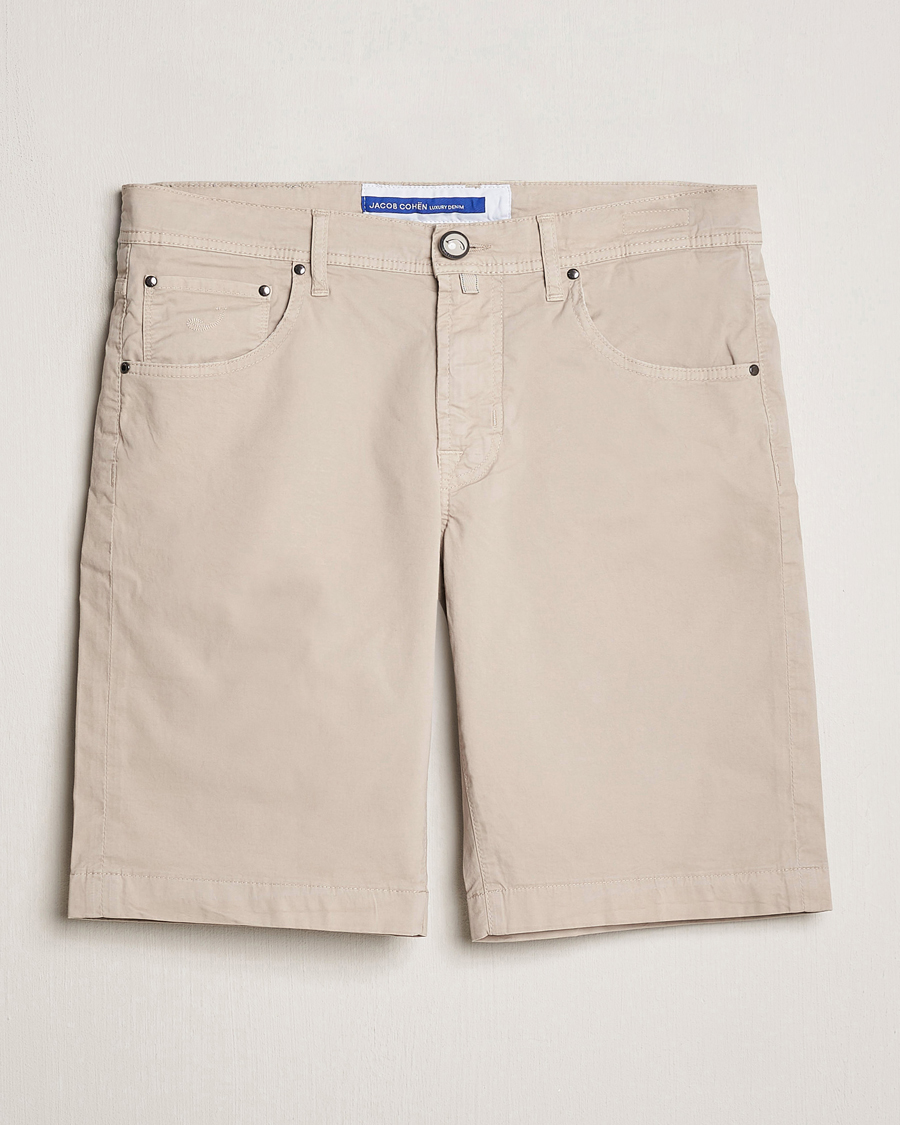 Men | Shorts | Jacob Cohën | Nicolas Cotton Gabardine Shorts Beige