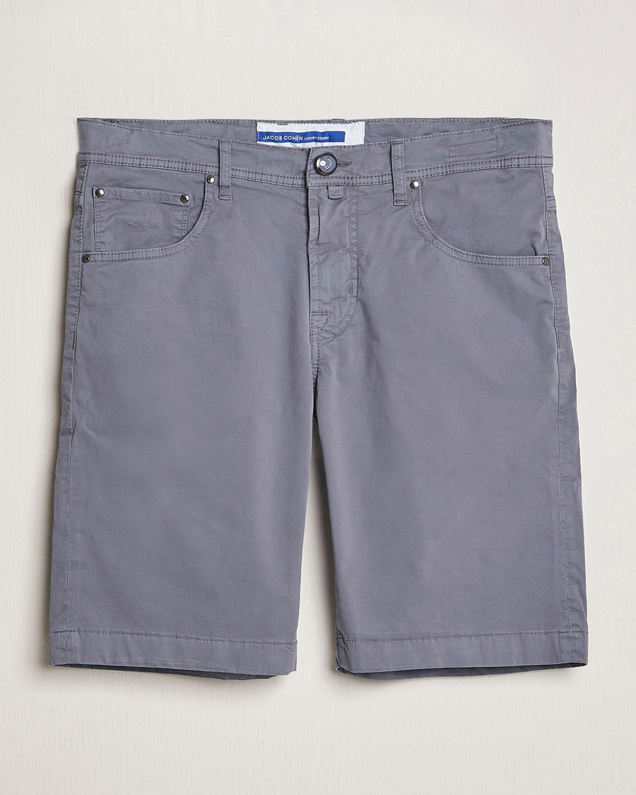 Men | Shorts | Jacob Cohën | Nicolas Cotton Gabardine Shorts Blue Grey