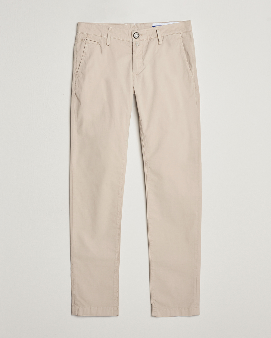Men | Trousers | Jacob Cohën | Bobby Cotton Gabardine Chinos Beige