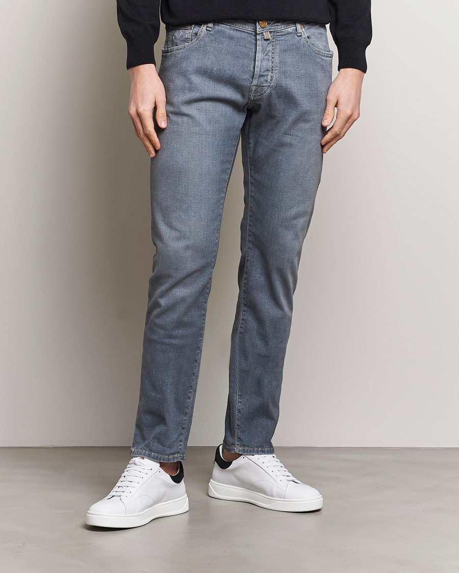 Herr | Jeans | Jacob Cohën | Nick Naples Super Slim Stretch Jeans Light Grey