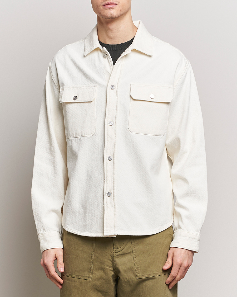 Men | Shirt Jackets | FRAME | Textured Terry Overshirt Off White