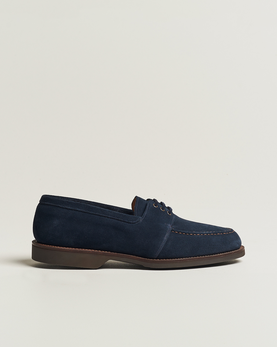 Men | Crockett & Jones Falmouth Deck Shoes Ocean Suede | Crockett & Jones | Falmouth Deck Shoes Ocean Suede