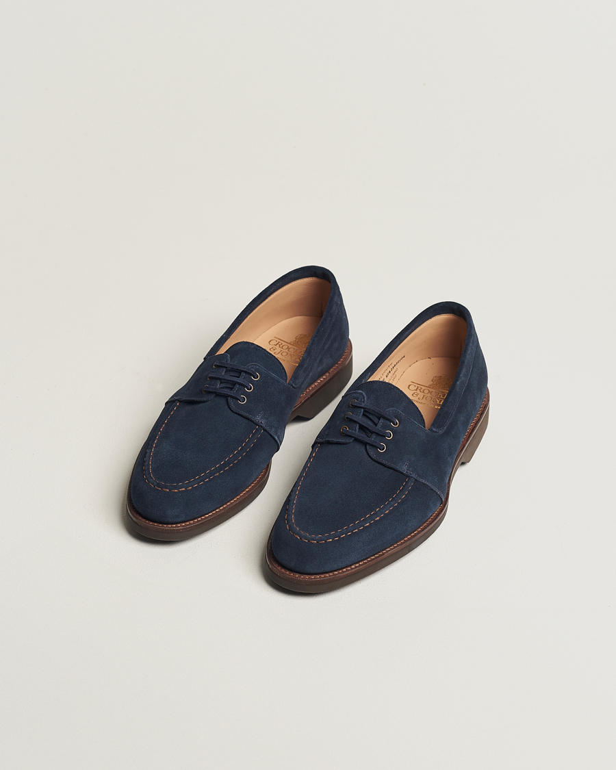 Men | Crockett & Jones Falmouth Deck Shoes Ocean Suede | Crockett & Jones | Falmouth Deck Shoes Ocean Suede