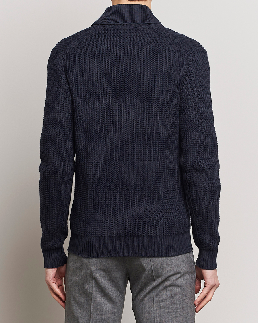 Men | Sweaters & Knitwear | Stenströms | Cotton/Cashmere Shawl Cardigan Navy