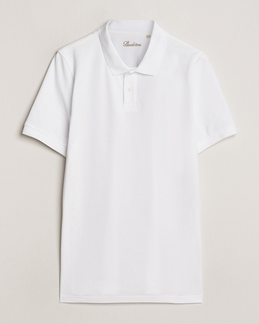 Men | Polo Shirts | Stenströms | Organic Cotton Piquet Polo Shirt White