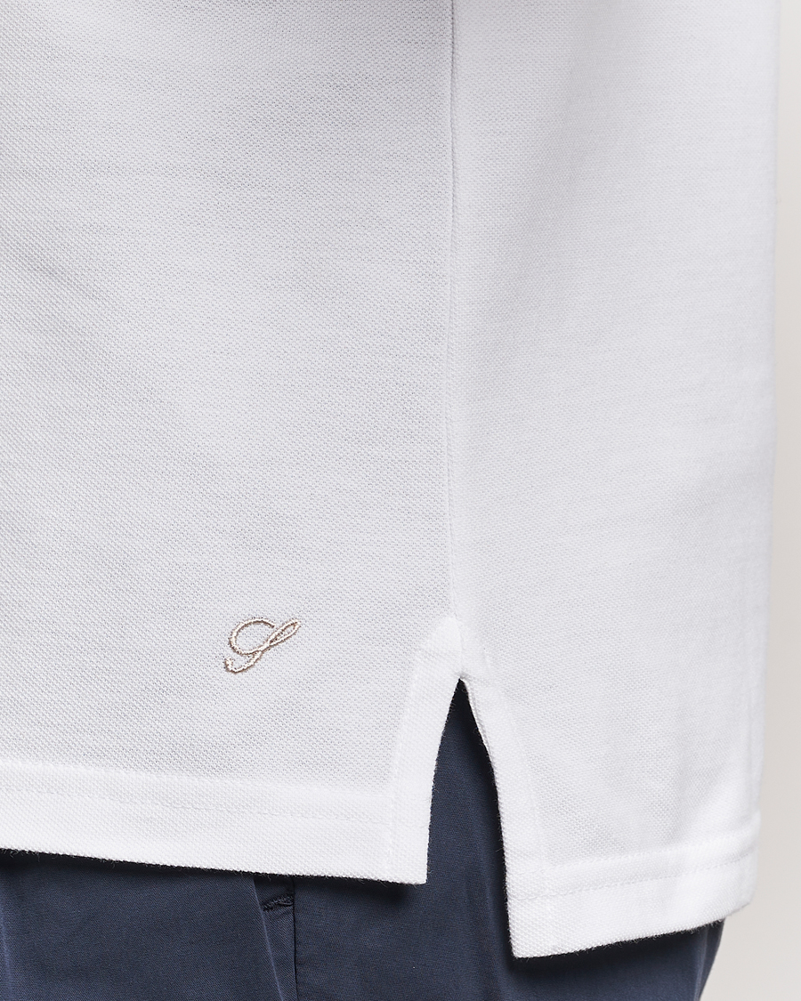 Men | Polo Shirts | Stenströms | Organic Cotton Piquet Polo Shirt White