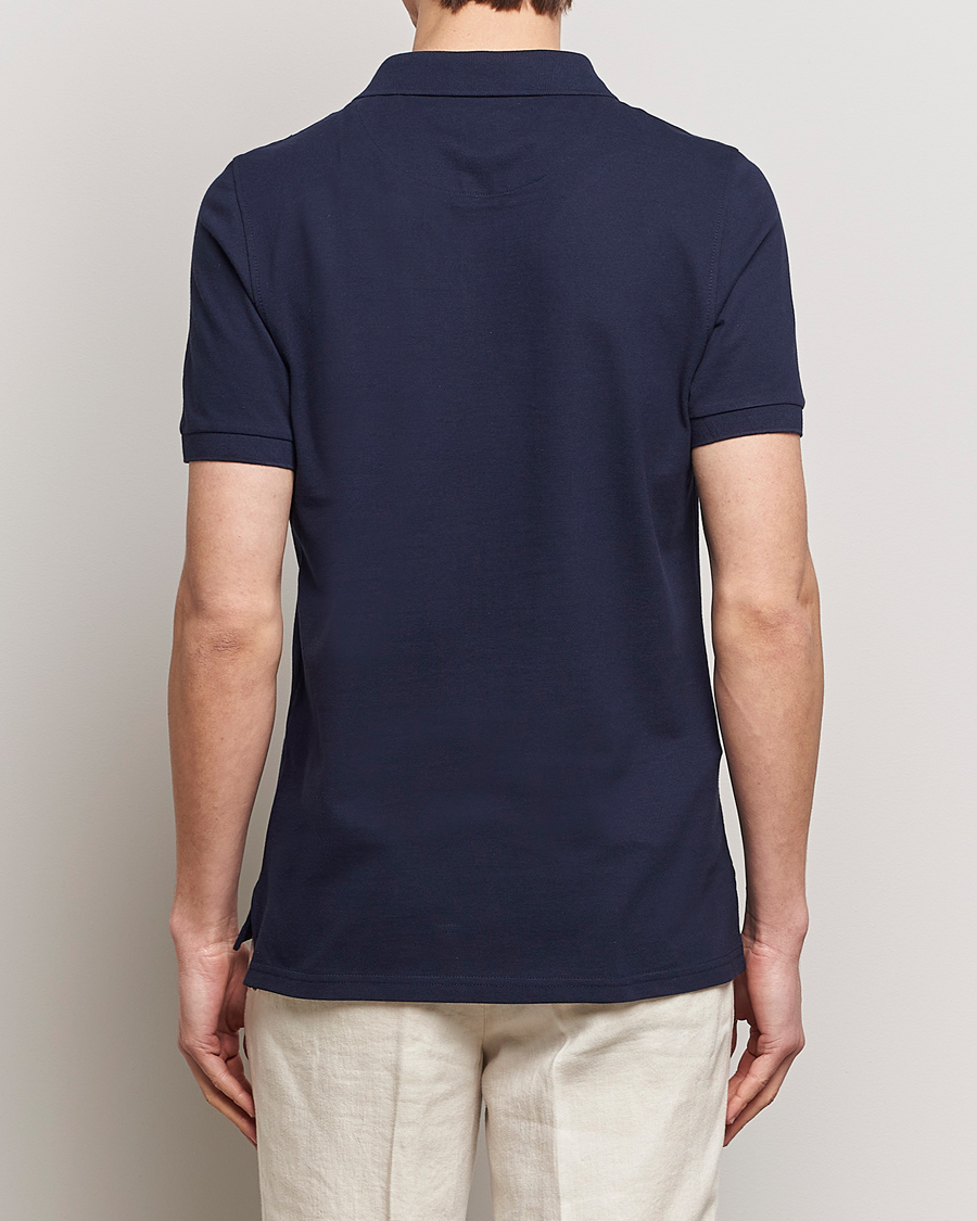 Men | Polo Shirts | Stenströms | Organic Cotton Piquet Polo Shirt Navy