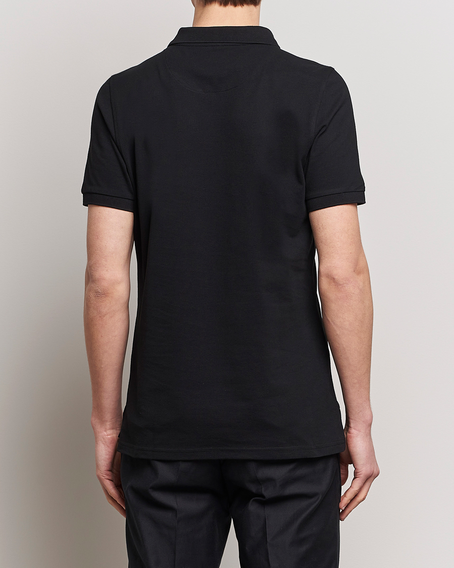 Men | Polo Shirts | Stenströms | Organic Cotton Piquet Polo Shirt Black