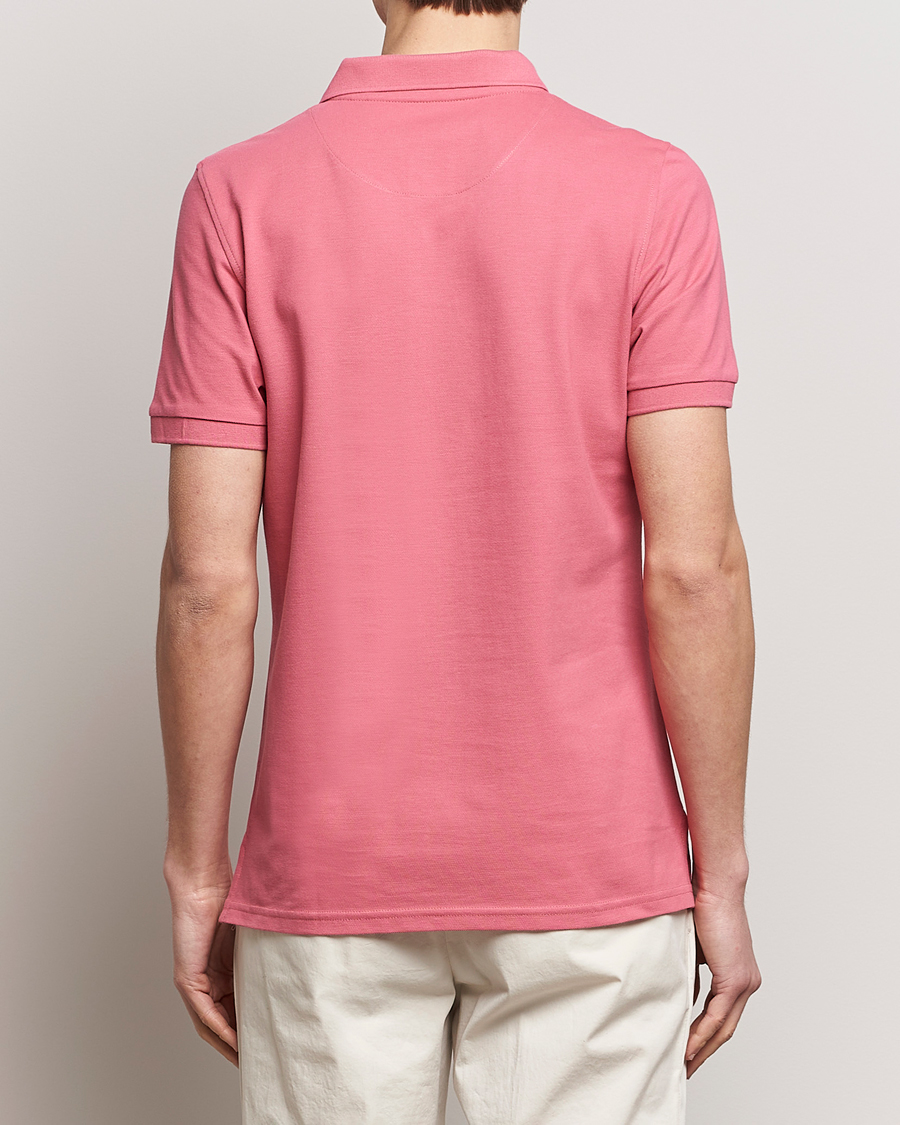 Men | Polo Shirts | Stenströms | Organic Cotton Piquet Polo Shirt Rasperry