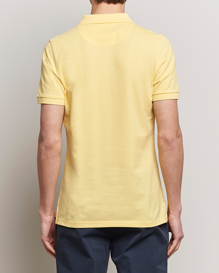 Men | Polo Shirts | Stenströms | Organic Cotton Piquet Polo Shirt Yellow