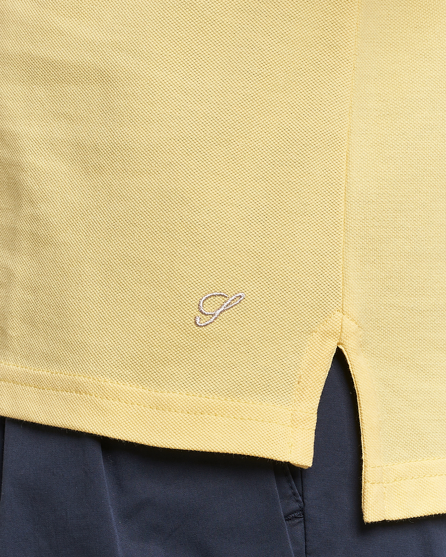 Men | Polo Shirts | Stenströms | Organic Cotton Piquet Polo Shirt Yellow