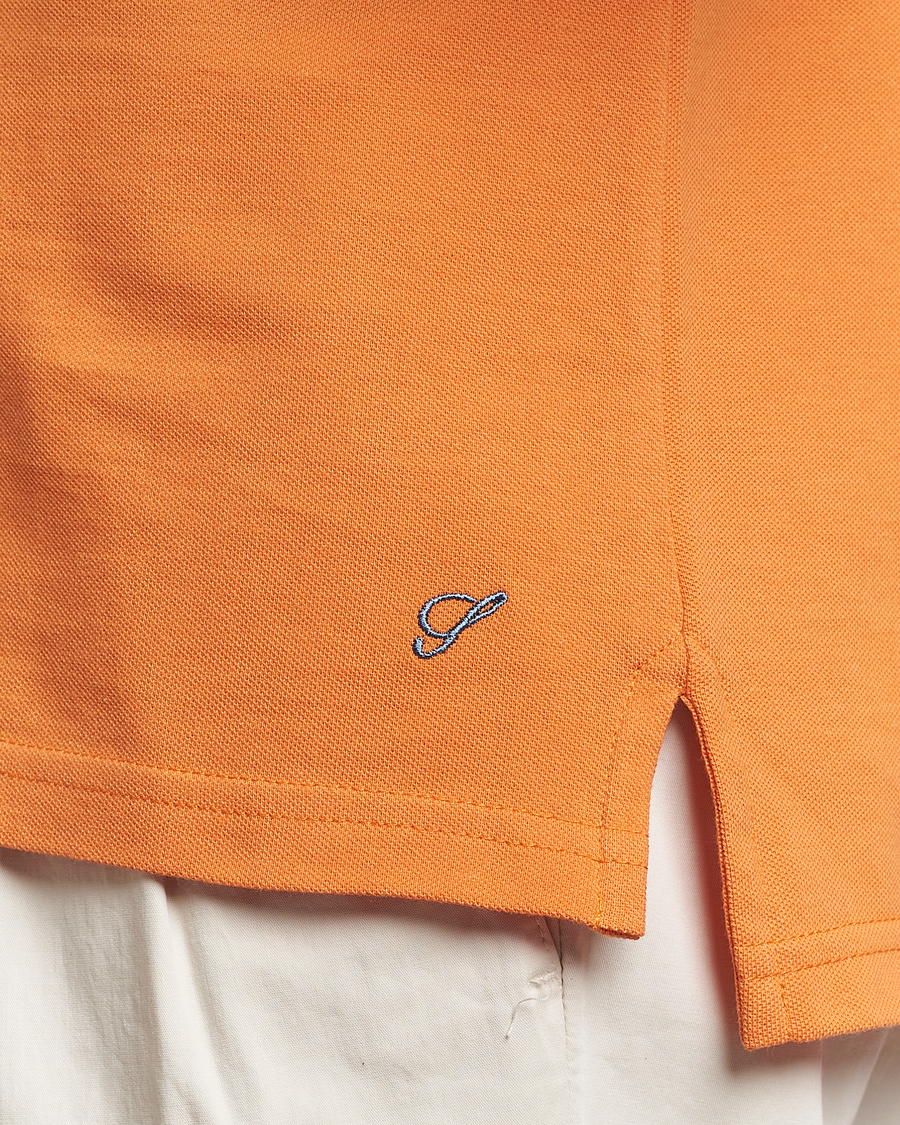 Men | Polo Shirts | Stenströms | Organic Cotton Piquet Polo Shirt Orange