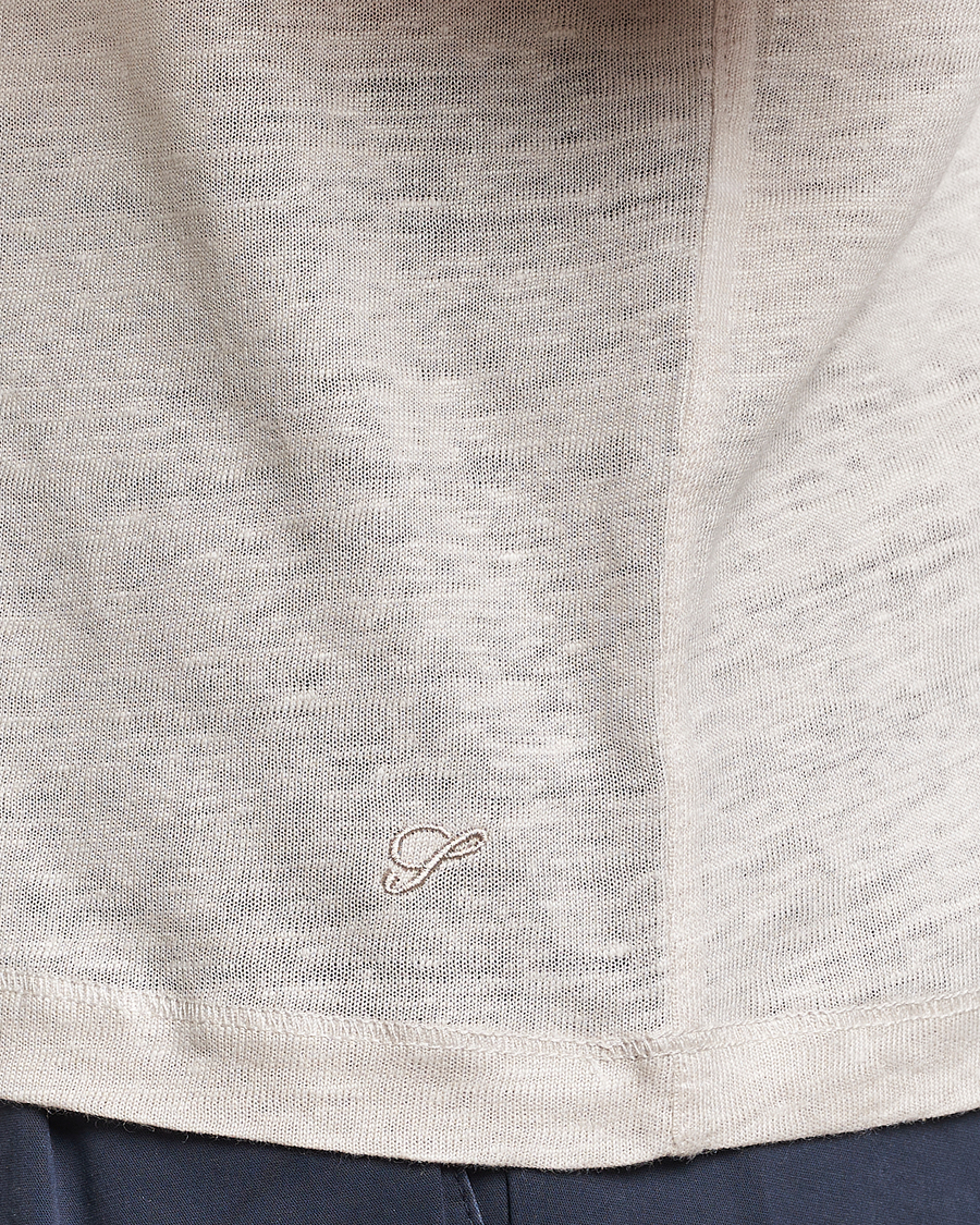 Men | Polo Shirts | Stenströms | Linen Polo Shirt Beige