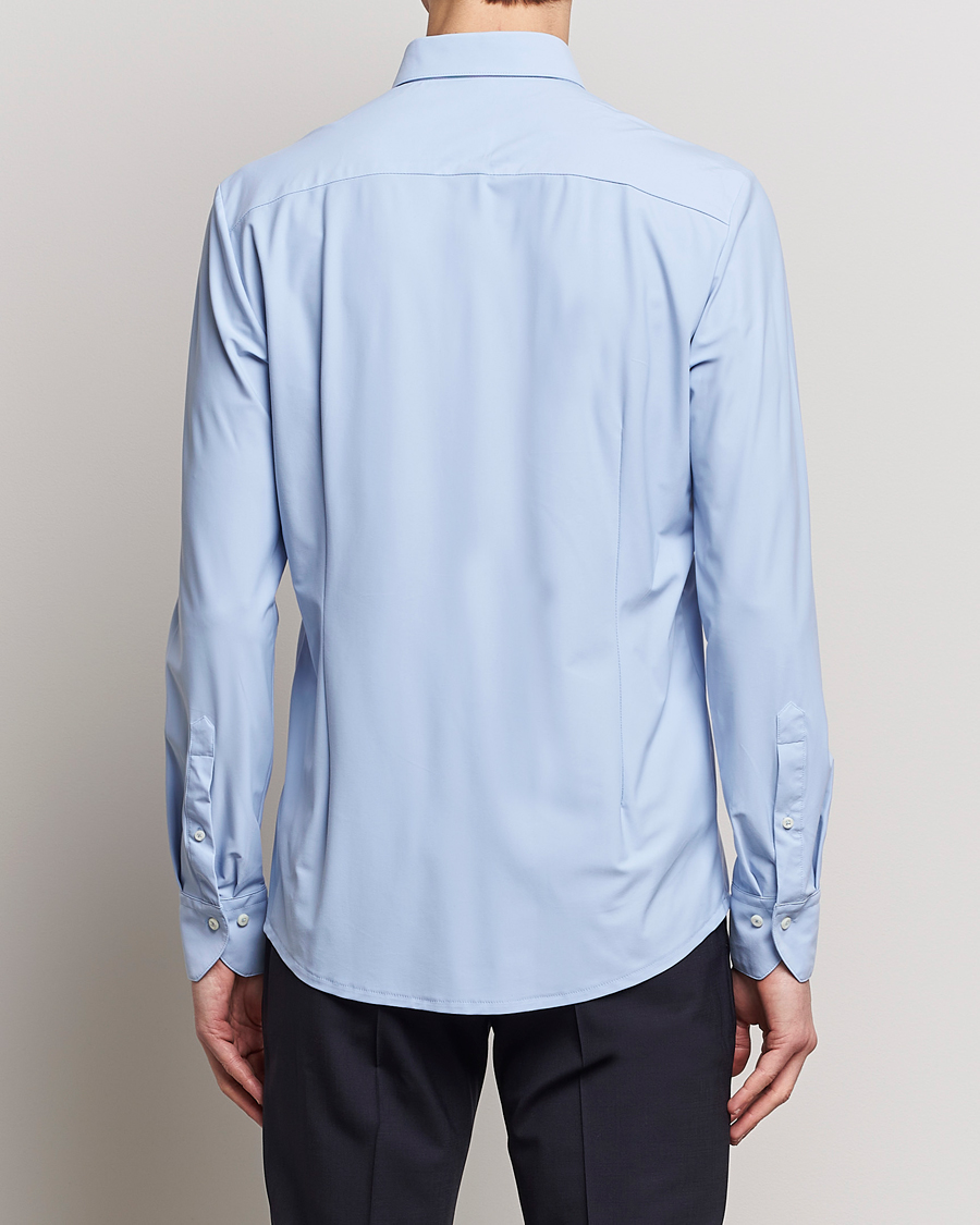 Men | Shirts | Stenströms | Slimline Cut Away 4-Way Stretch Shirt Light Blue