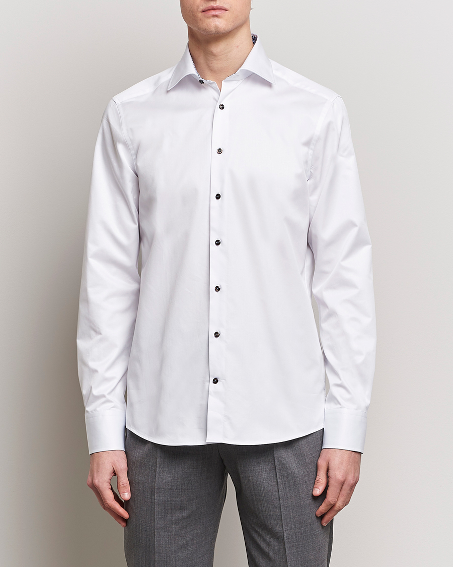 Herr | Formella | Stenströms | Slimline Cut Away Contrast Shirt White