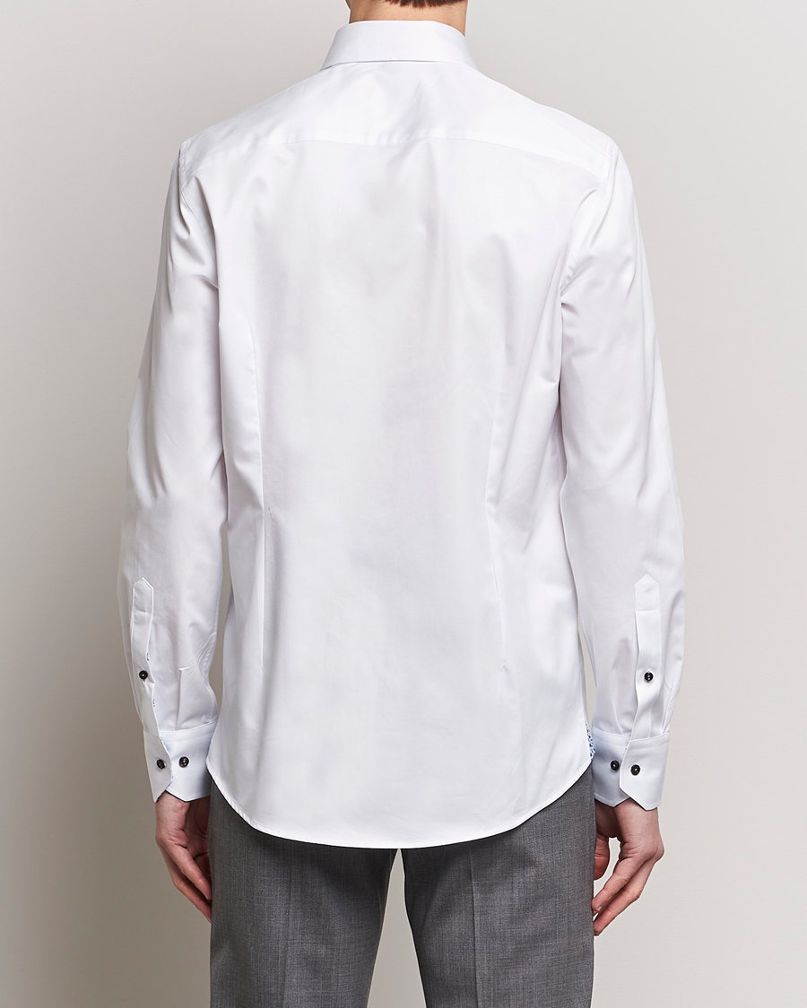 Men | Shirts | Stenströms | Slimline Cut Away Contrast Shirt White