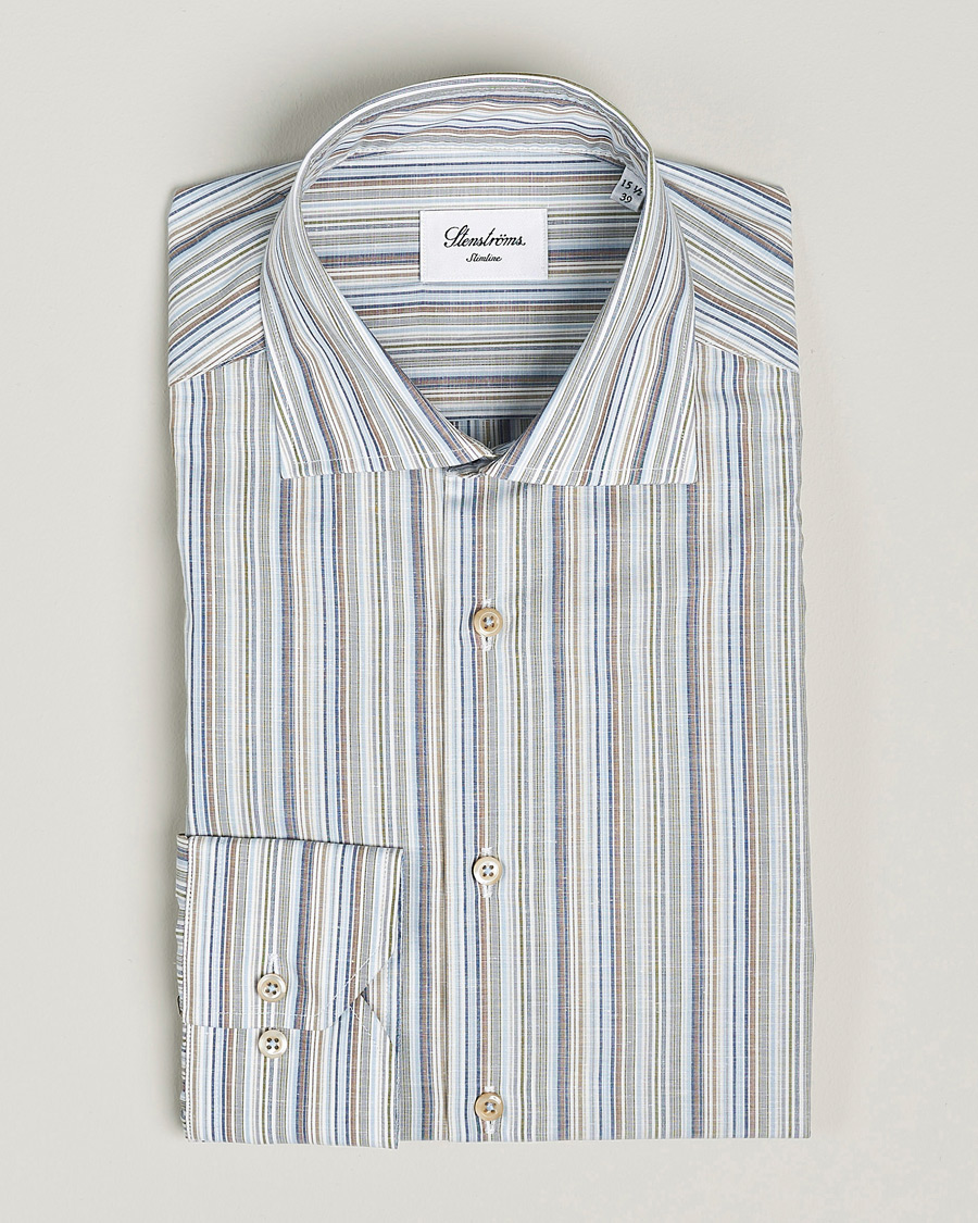 Men | Shirts | Stenströms | Slimline Multi Stripe Cut Away Shirt Multi