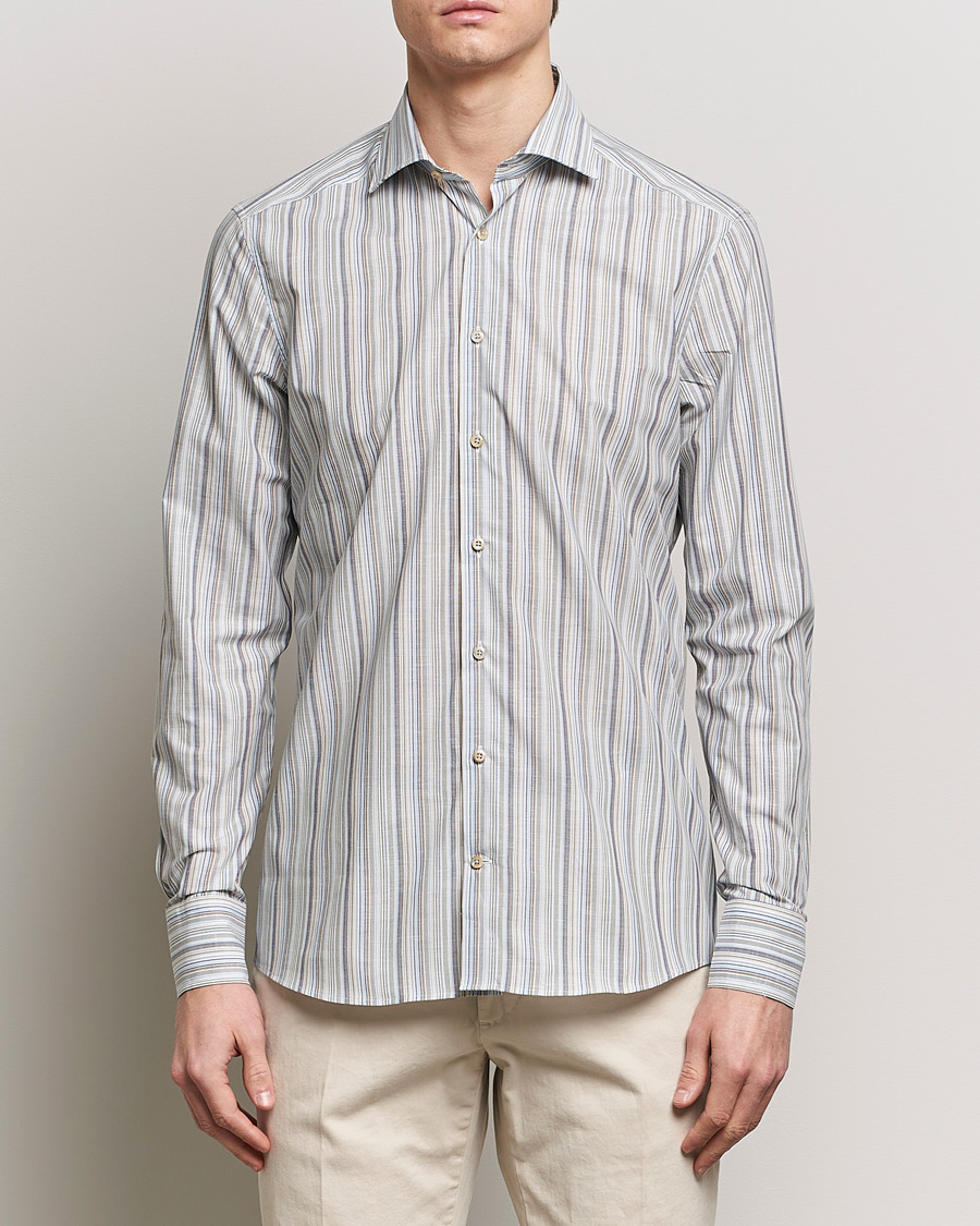 Men | Shirts | Stenströms | Slimline Multi Stripe Cut Away Shirt Multi