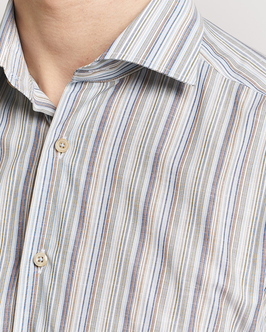 Men | Shirts | Stenströms | Slimline Multi Stripe Cut Away Shirt Multi