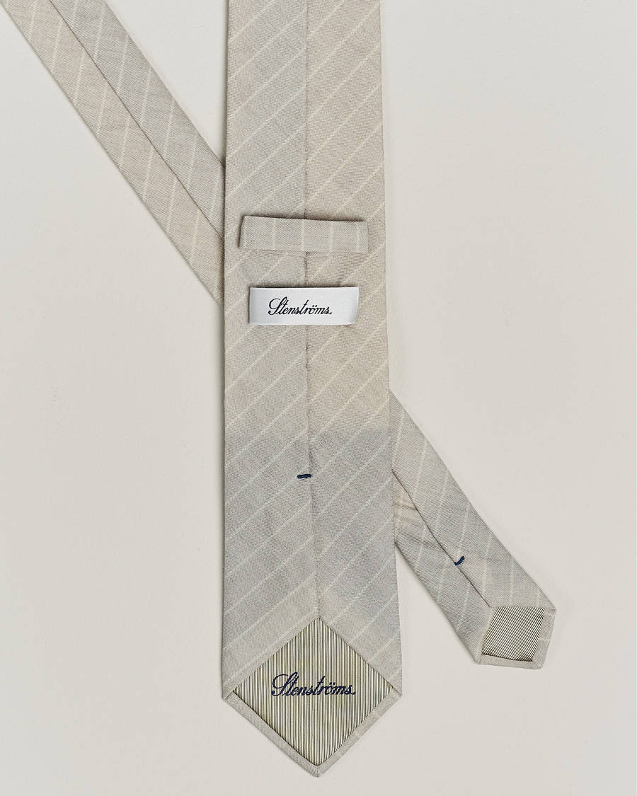 Men |  | Stenströms | Striped Cotton/Wool Tie Grey