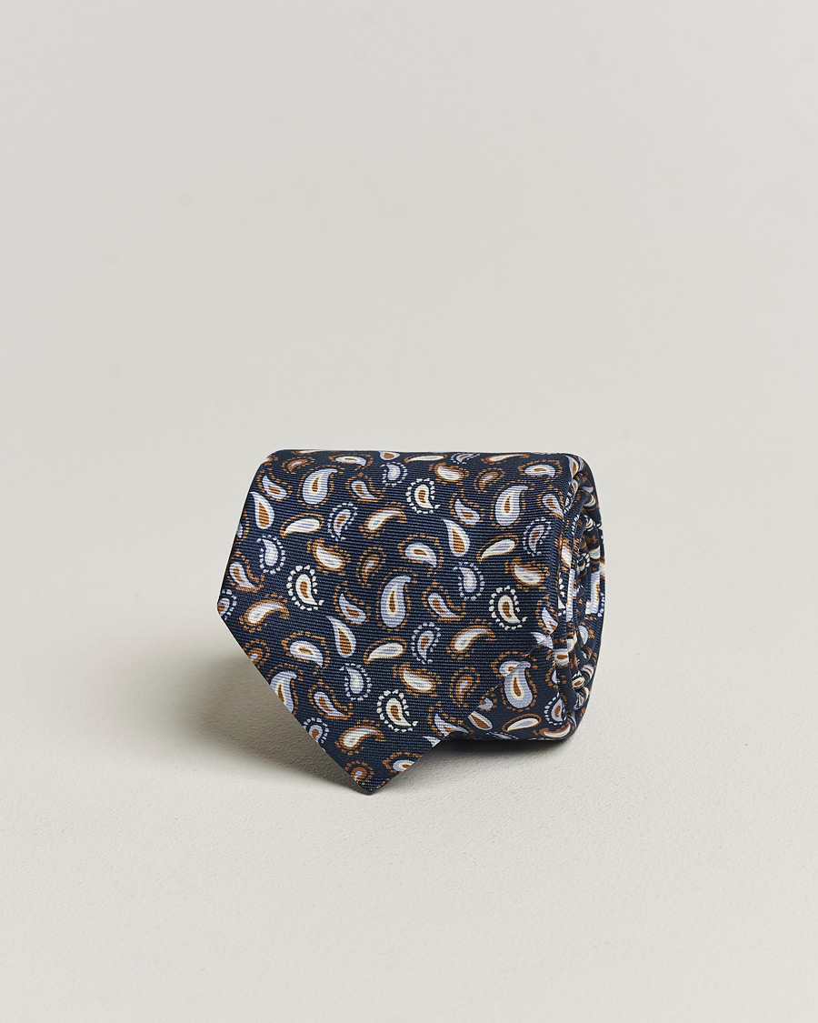 Men | Stenströms Paisley Silk Tie Navy | Stenströms | Paisley Silk Tie Navy