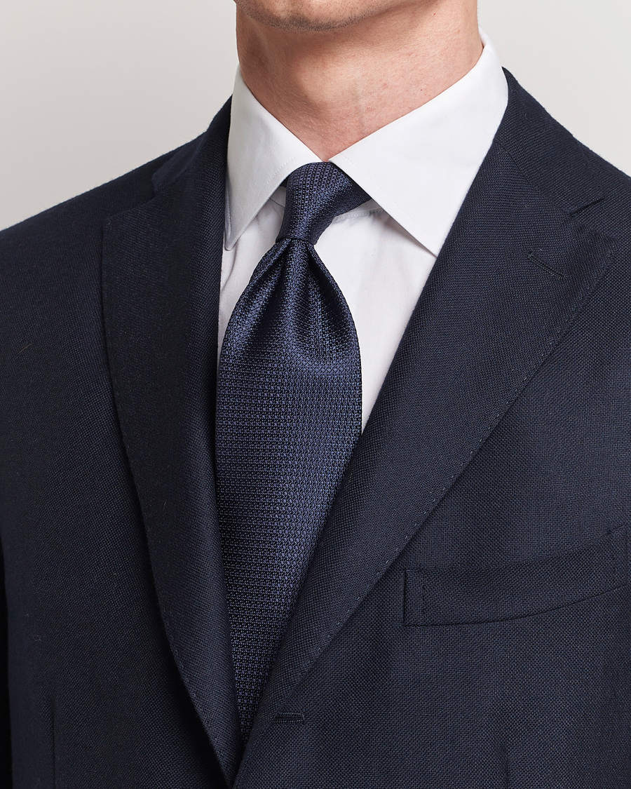 Men | Stenströms Silk Grenadine Tie Navy | Stenströms | Silk Grenadine Tie Navy
