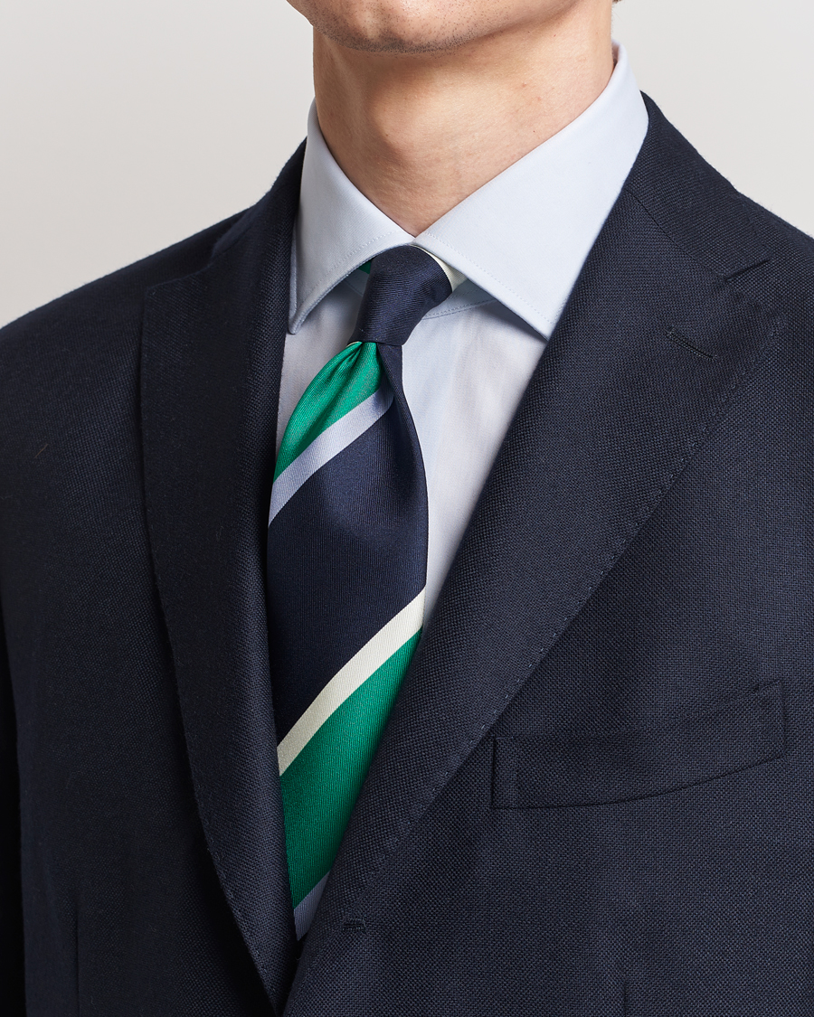 Men | Stenströms Multi Striped Silk Tie Navy | Stenströms | Multi Striped Silk Tie Navy