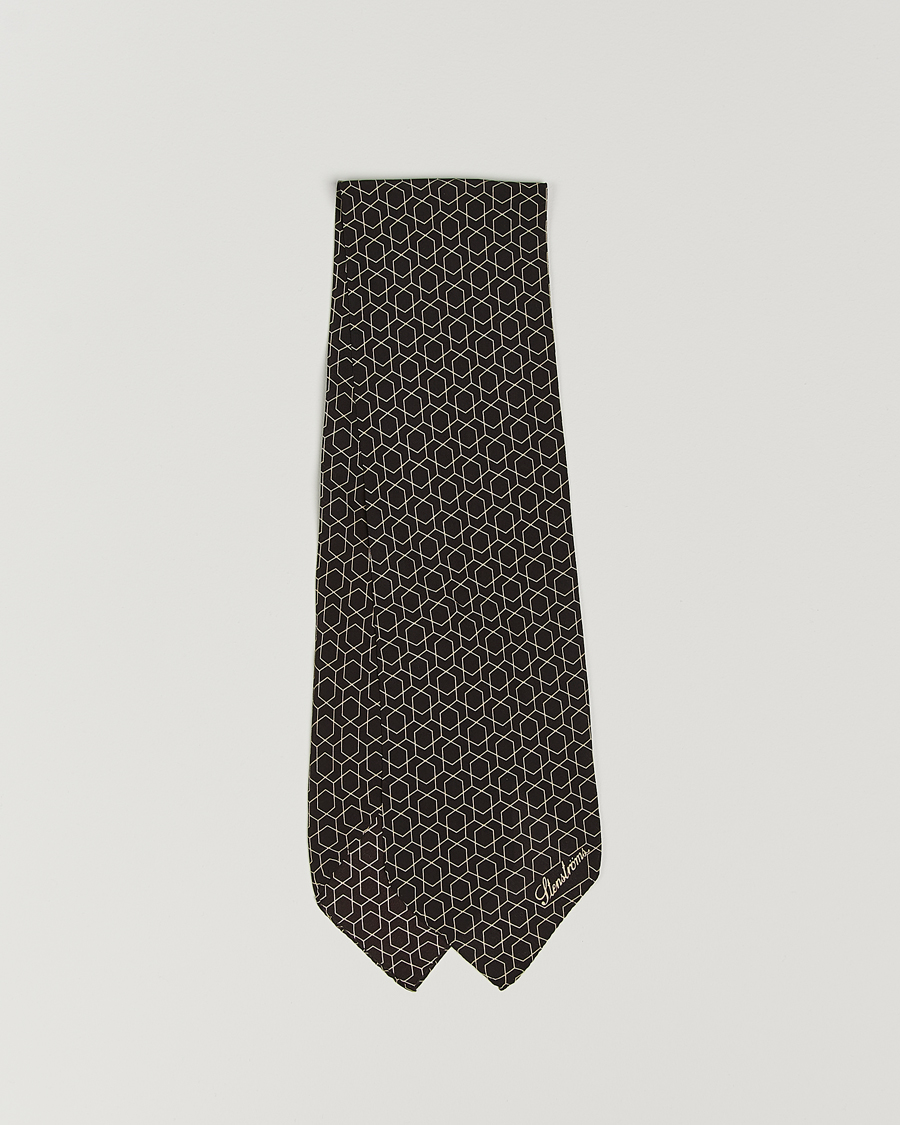 Men | Stenströms Silk Printed Ascot Brown | Stenströms | Silk Printed Ascot Brown