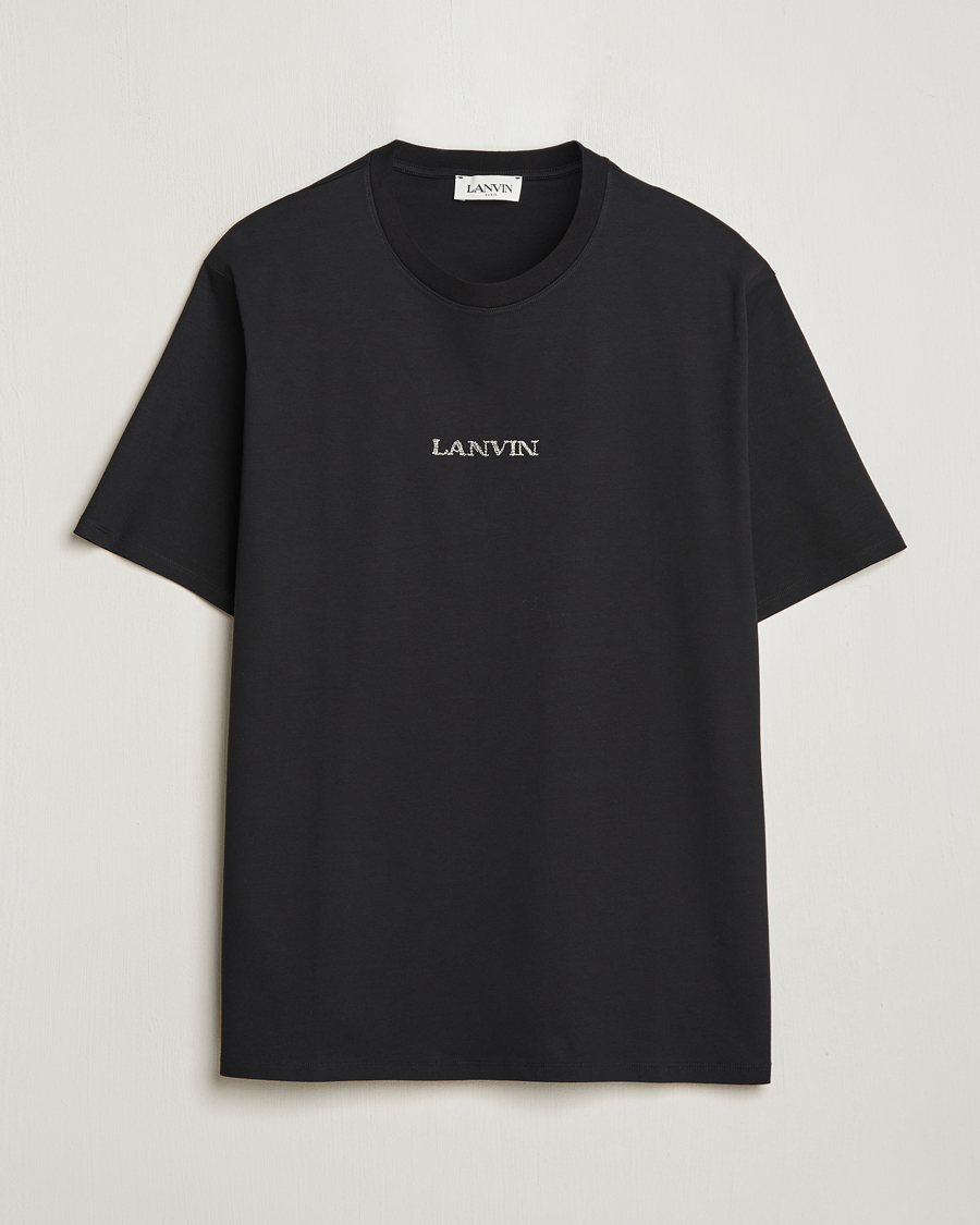Men | T-Shirts | Lanvin | Embroidered Logo T-Shirt Black
