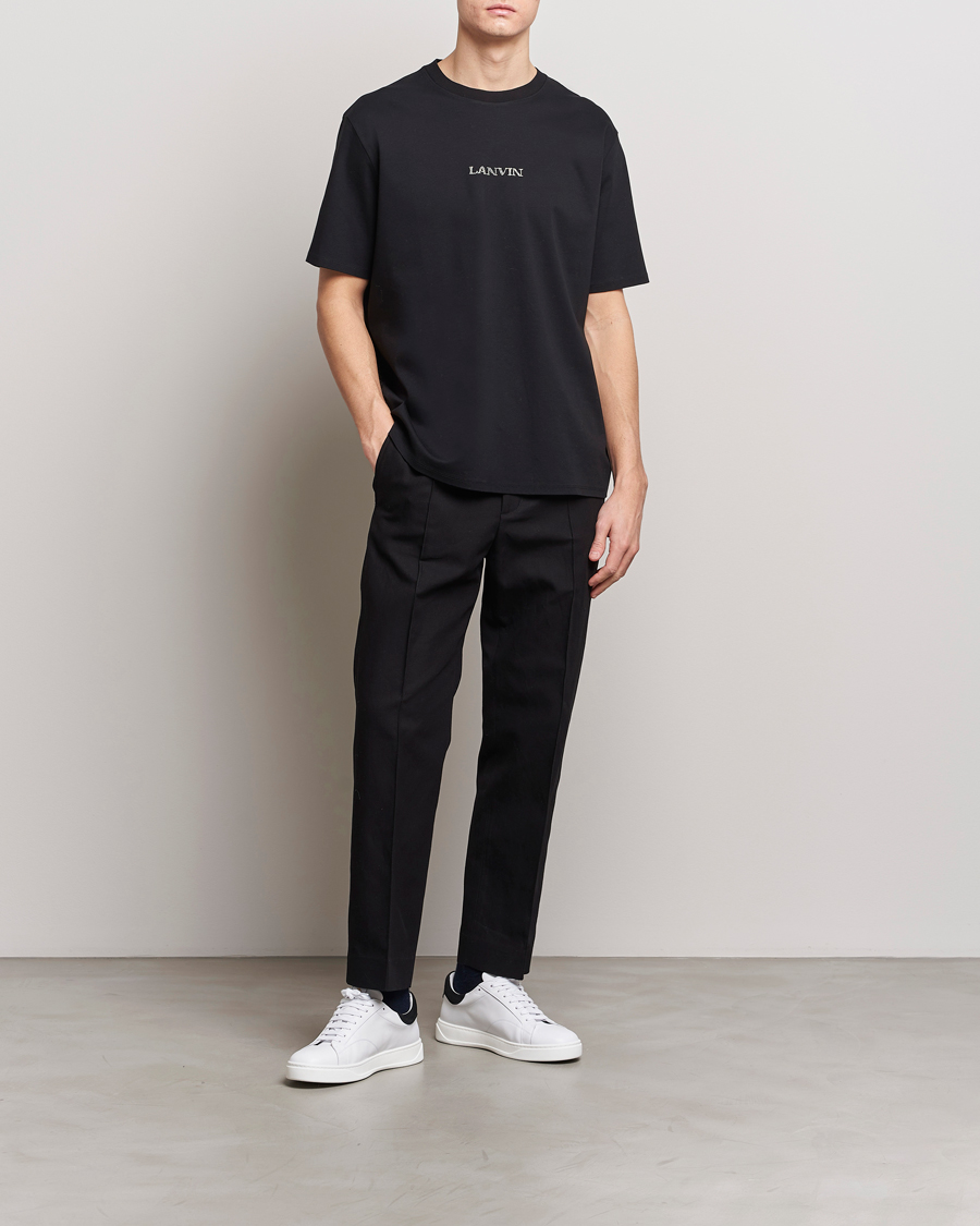 Men | T-Shirts | Lanvin | Embroidered Logo T-Shirt Black