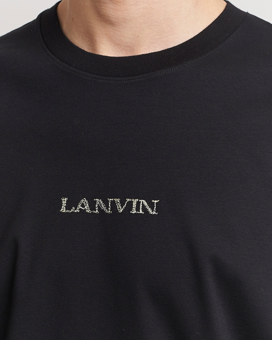 Men | T-Shirts | Lanvin | Embroidered Logo T-Shirt Black