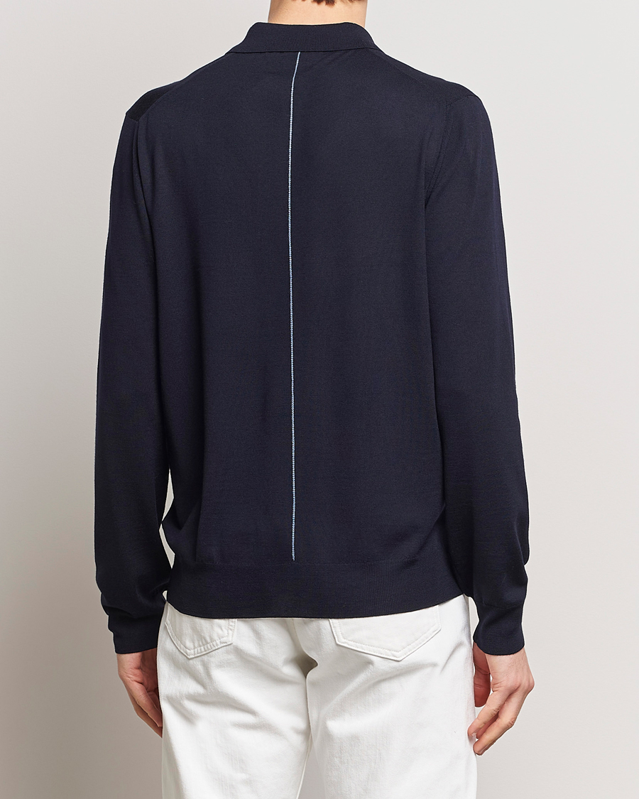 Men | Sweaters & Knitwear | Lanvin | Merino Wool Knitted Polo Thunder