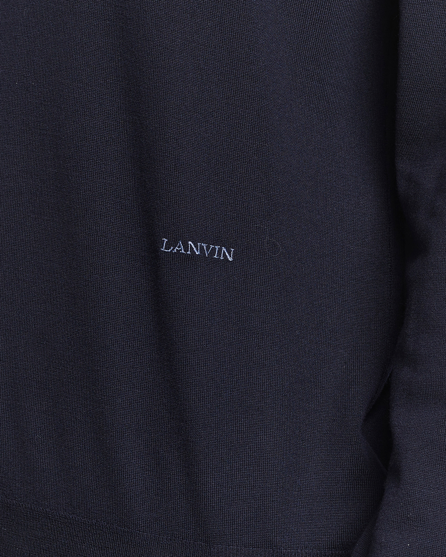 Men | Sweaters & Knitwear | Lanvin | Merino Wool Knitted Polo Thunder