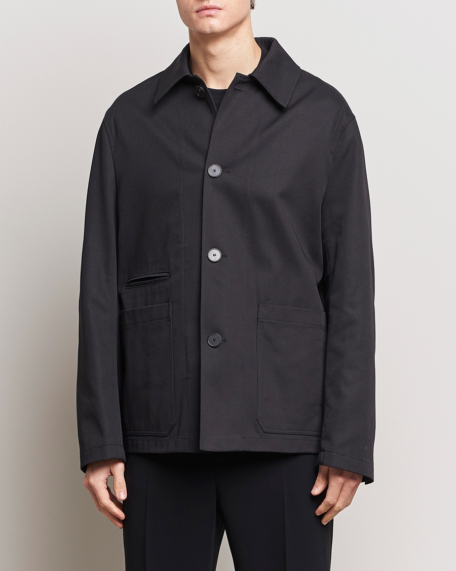 Men | Contemporary jackets | Lanvin | Cotton Work Jacket Black