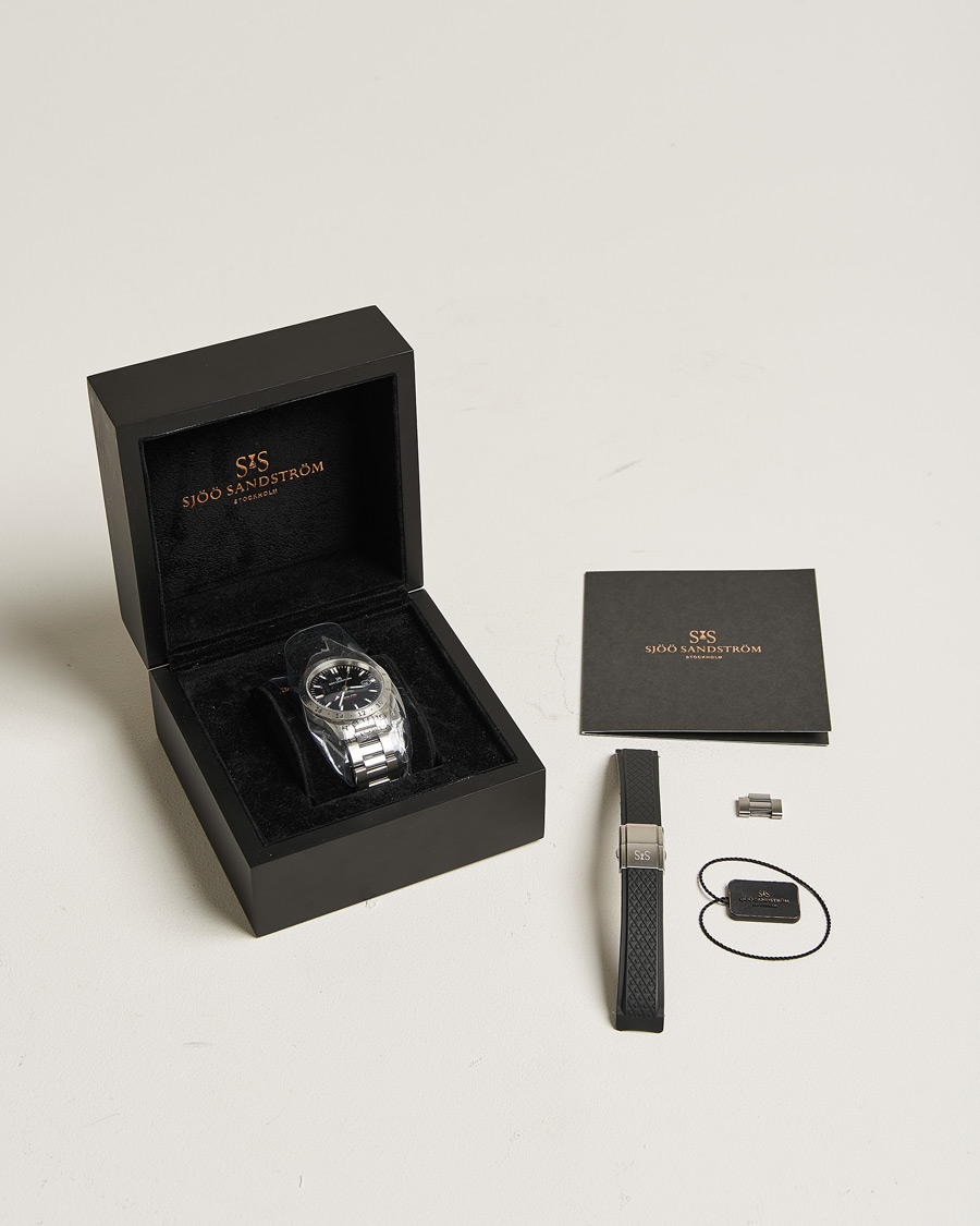 Men | Sjöö Sandström Pre-Owned Royal Steel Worldstimer 41mm SS-1841-WT Silver | Sjöö Sandström Pre-Owned | Royal Steel Worldstimer 41mm SS-1841-WT Silver