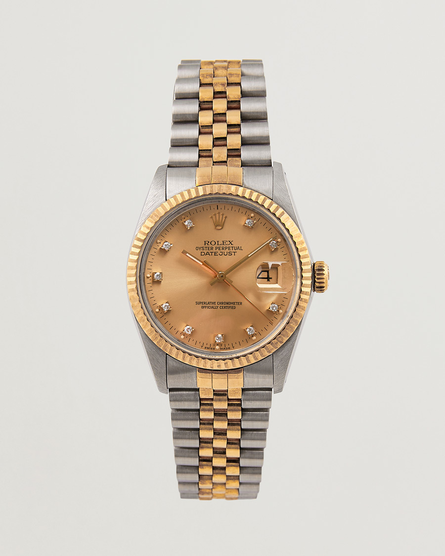 Men | Rolex Pre-Owned Datejust 16013 Diamond Dial Silver | Rolex Pre-Owned | Datejust 16013 Diamond Dial Silver