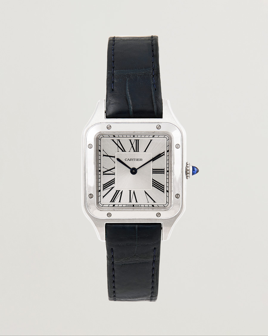 Men | Cartier Pre-Owned Santos Dumont WSSA0022 Silver | Cartier Pre-Owned | Santos Dumont WSSA0022 Silver