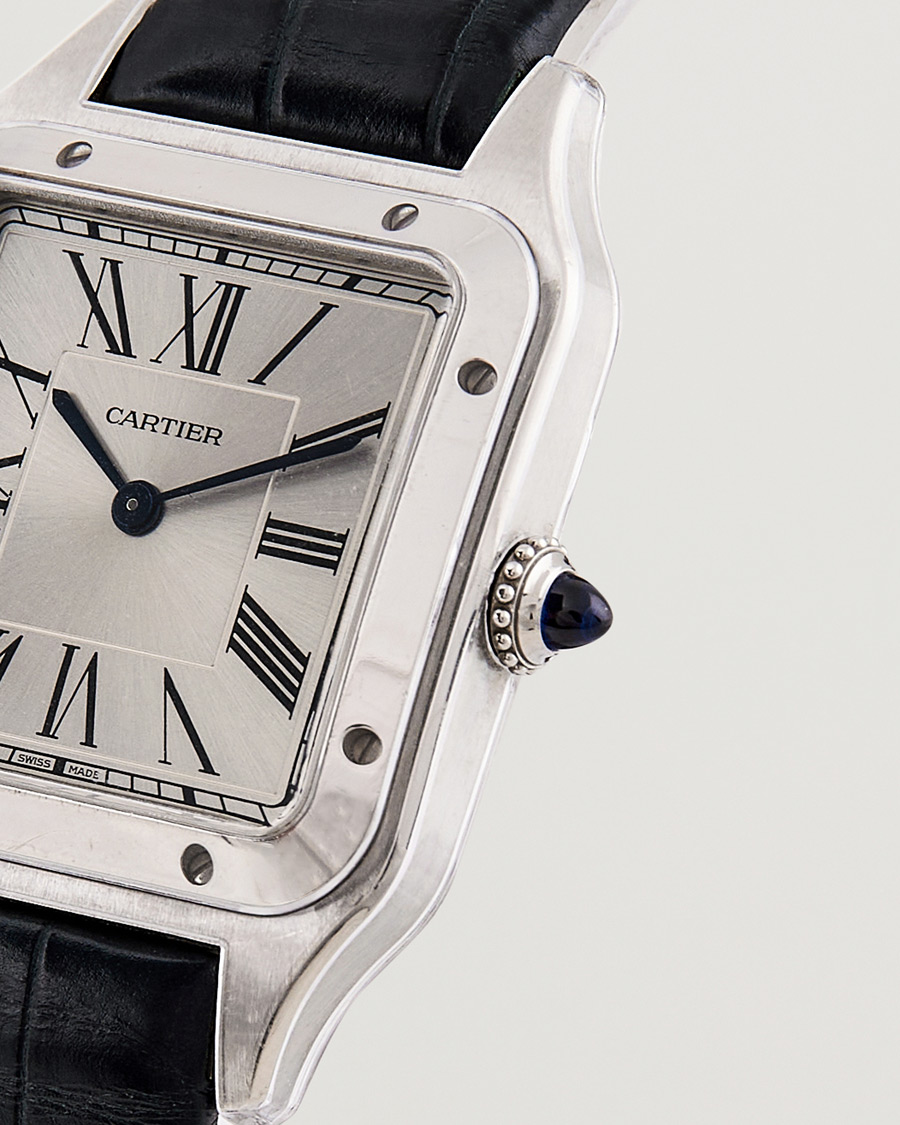 Men | Cartier Pre-Owned Santos Dumont WSSA0022 Silver | Cartier Pre-Owned | Santos Dumont WSSA0022 Silver