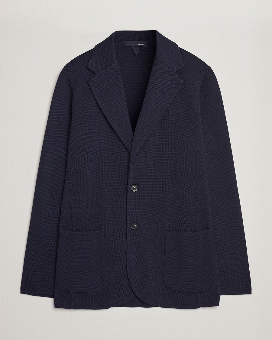 Men | Blazers | Lardini | Knitted Wool Blazer Navy