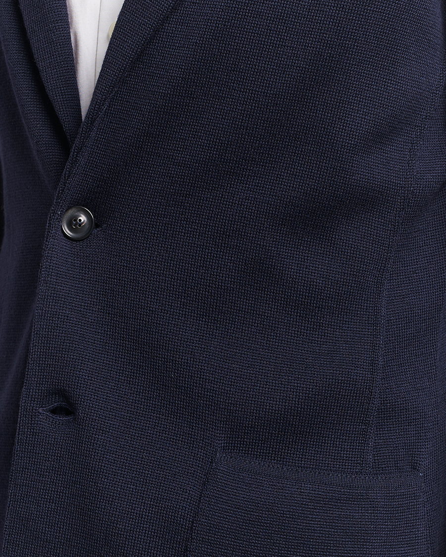 Men | Blazers | Lardini | Knitted Wool Blazer Navy