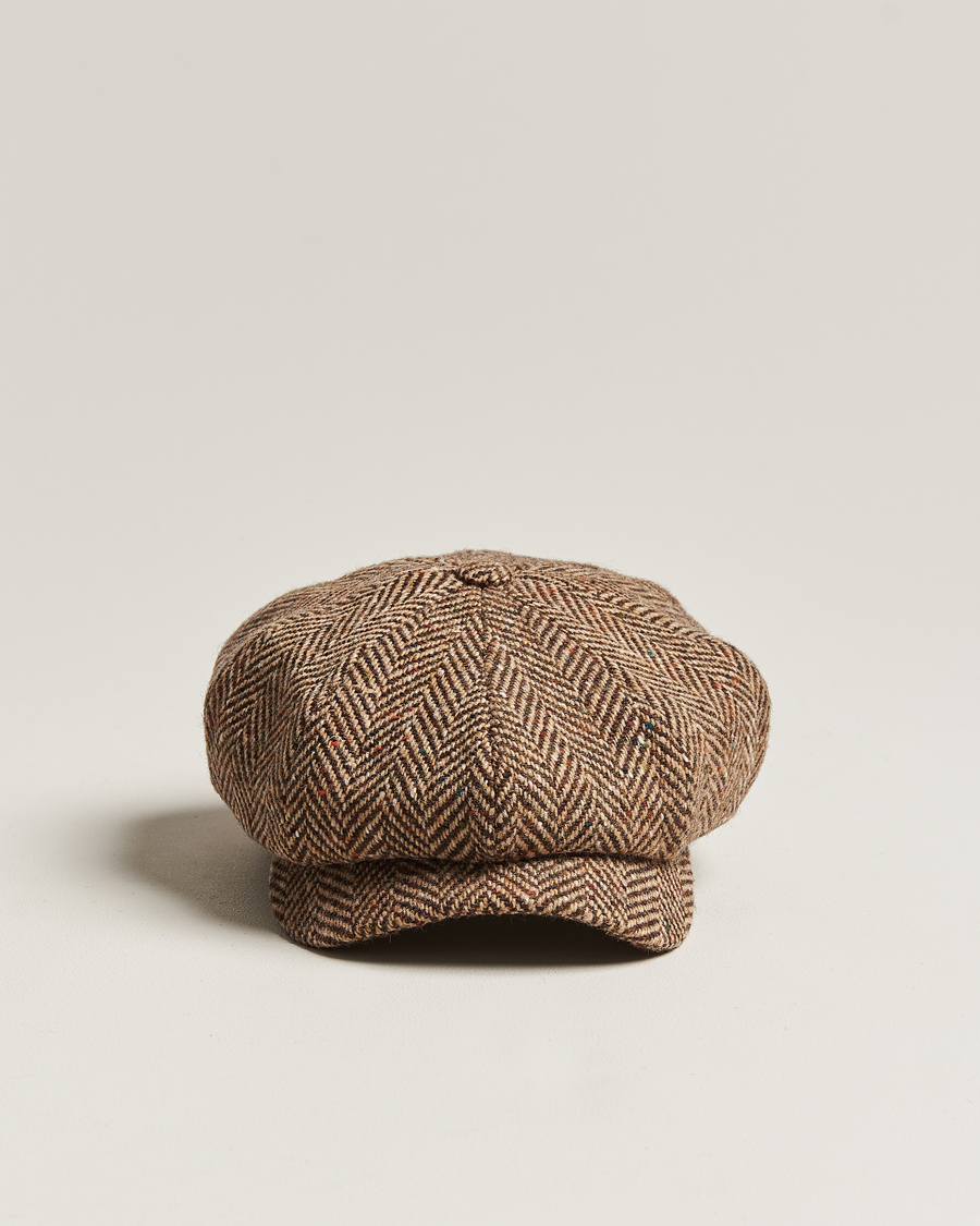 Men | Hats & Caps | Wigéns | Newsboy Retro Donegal Wool Light Brown