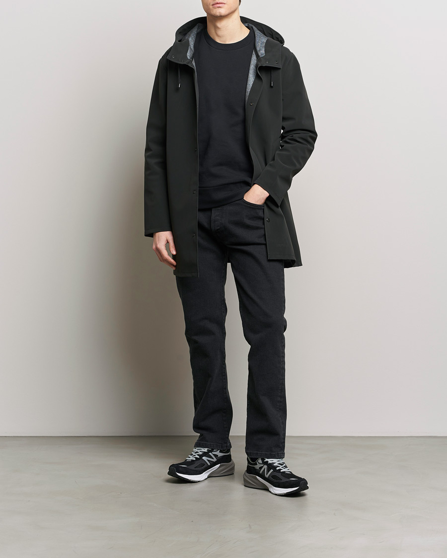 Men | Coats & Jackets | Stutterheim | Stockholm Raincoat Suede Black