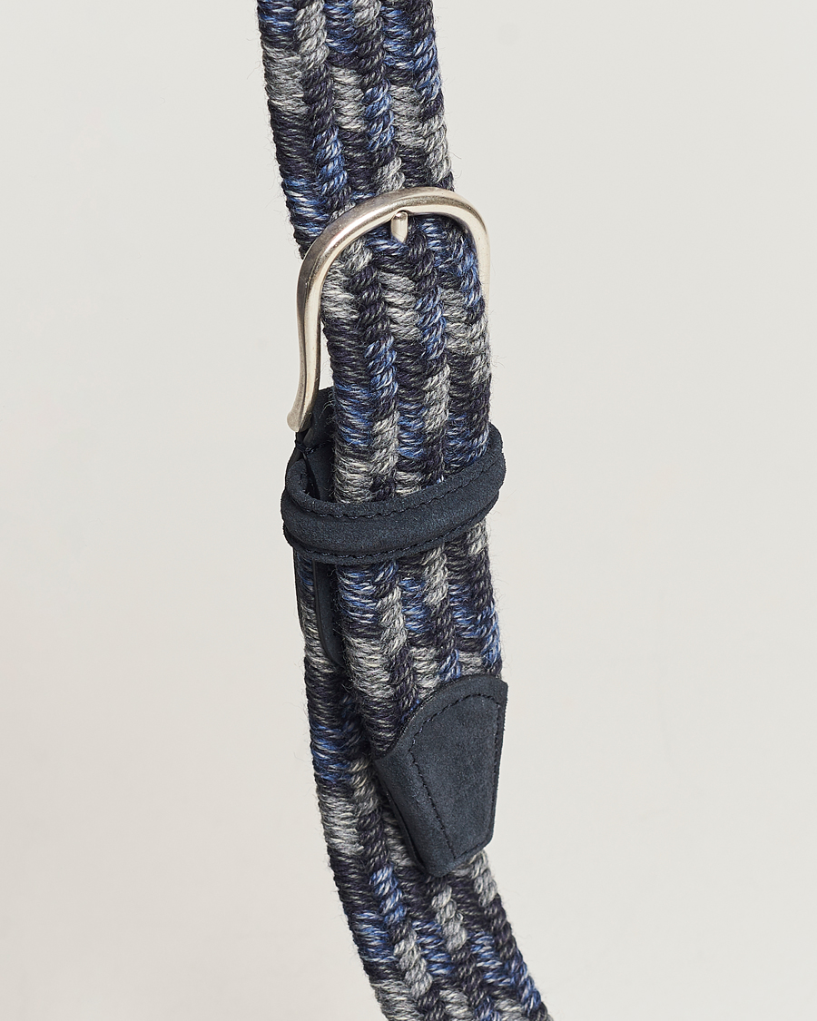 Men | Anderson's Braided Wool Belt Navy Multi | Anderson's | Braided Wool Belt Navy Multi