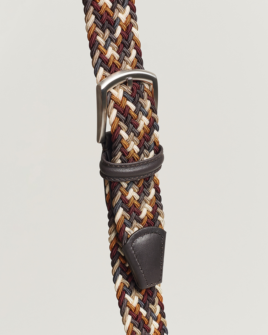 Men | Anderson's Stretch Woven 3,5 cm Belt Multi Brown | Anderson's | Stretch Woven 3,5 cm Belt Multi Brown