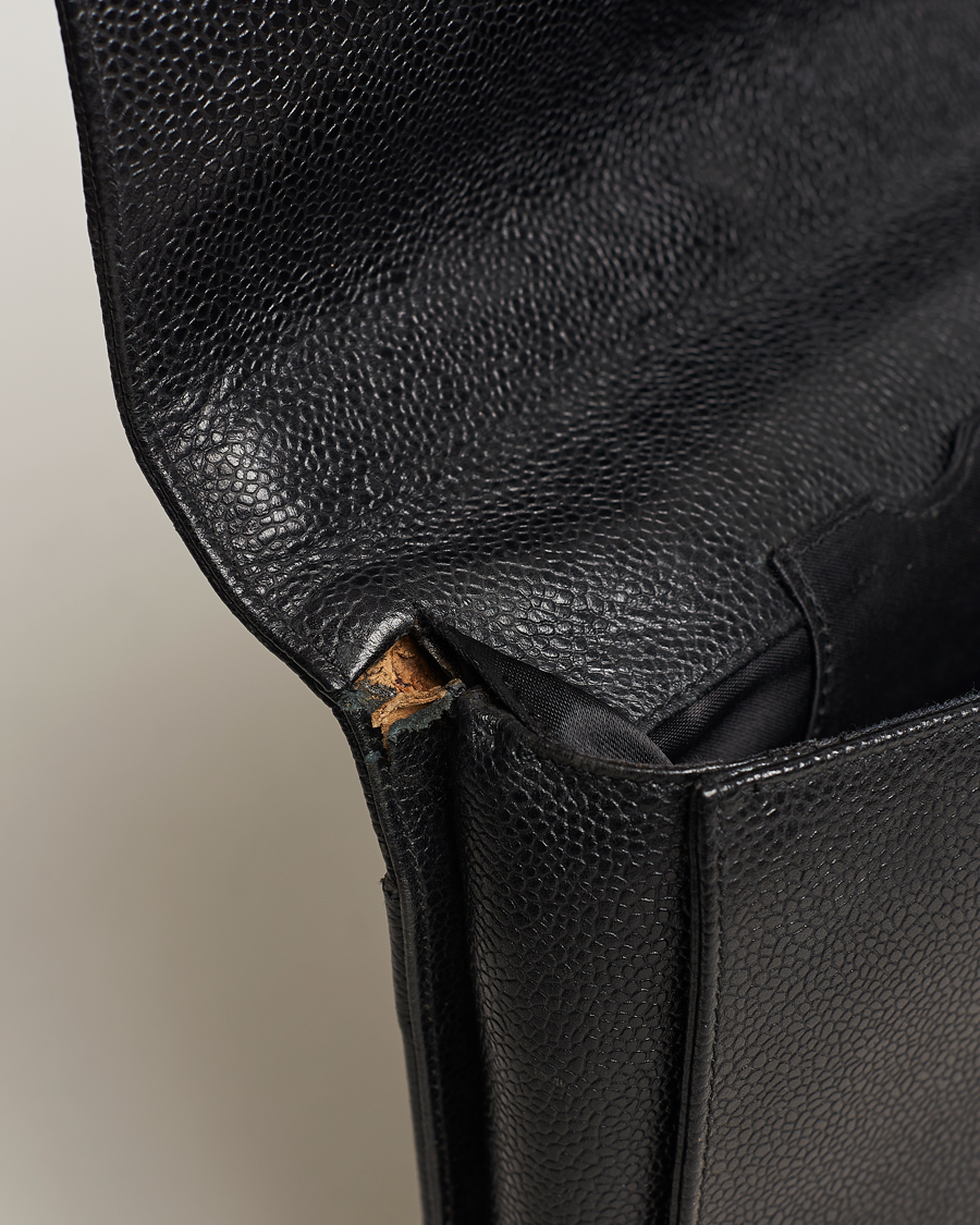 Men | Chanel Pre-Owned Portfolio Briefcase Leather Black | Chanel Pre-Owned | Portfolio Briefcase Leather Black