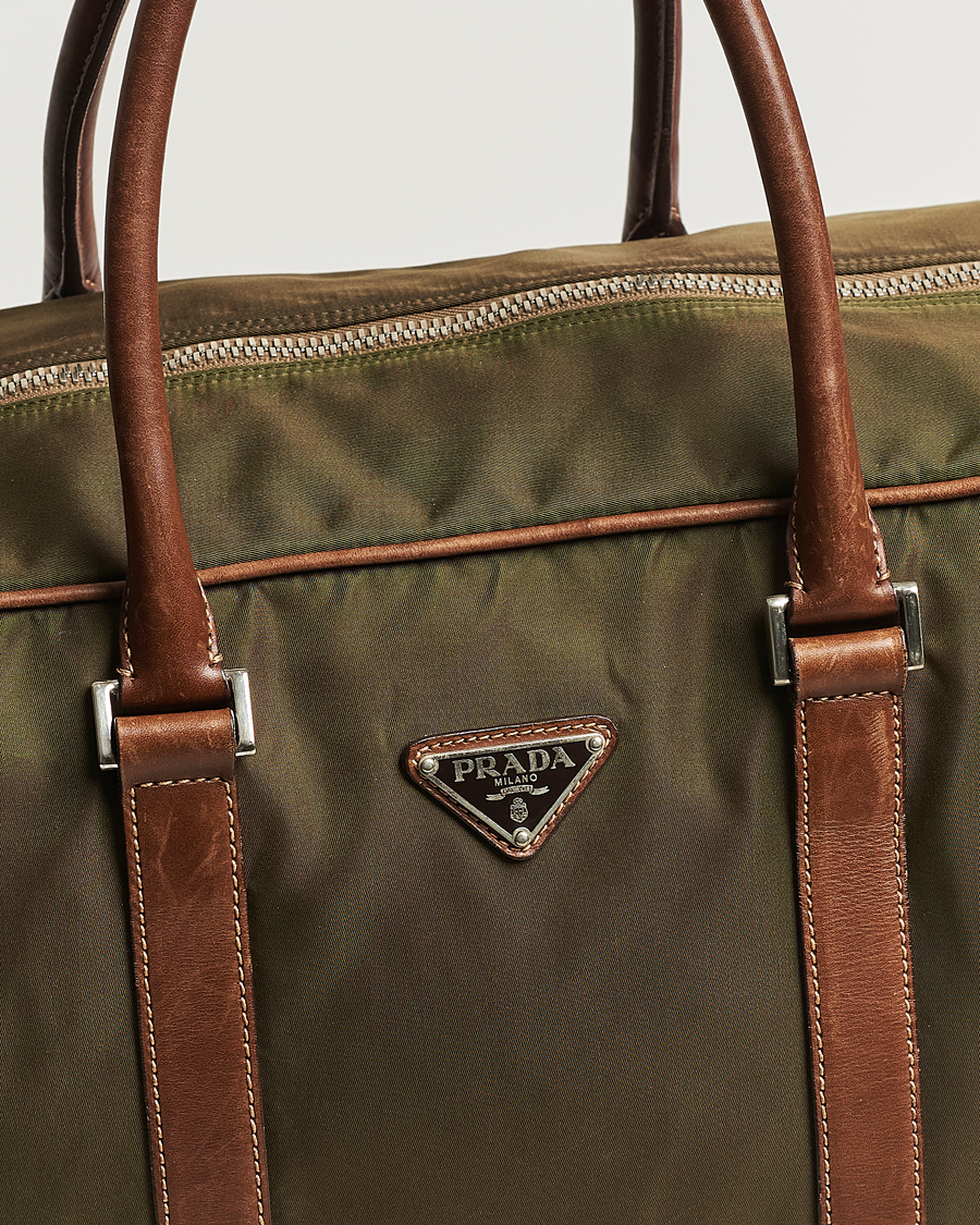 Men | Prada Pre-Owned Boston Nylon Bag Moss Green | Prada Pre-Owned | Boston Nylon Bag Moss Green