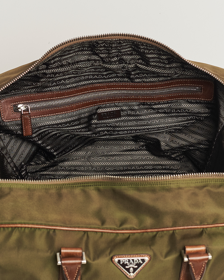 Men | Prada Pre-Owned Boston Nylon Bag Moss Green | Prada Pre-Owned | Boston Nylon Bag Moss Green