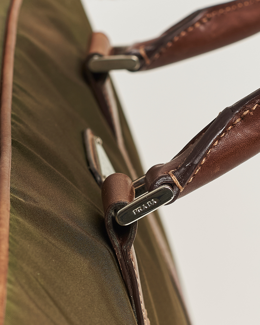 Men | Prada Pre-Owned Boston Nylon Bag Moss Green | Prada Pre-Owned | Boston Nylon Bag Moss Green