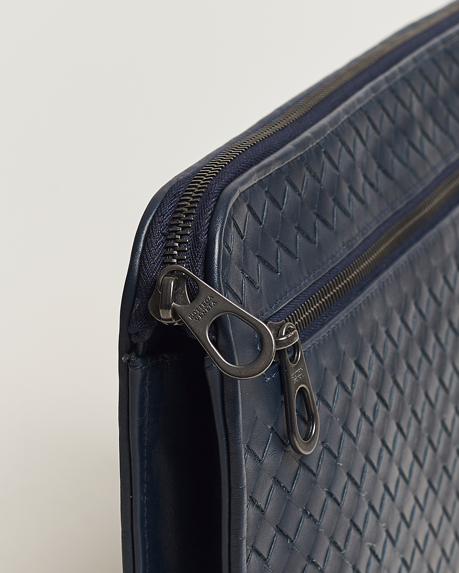 Bottega Veneta Pre-Owned Intrecciato Document Case Blue at