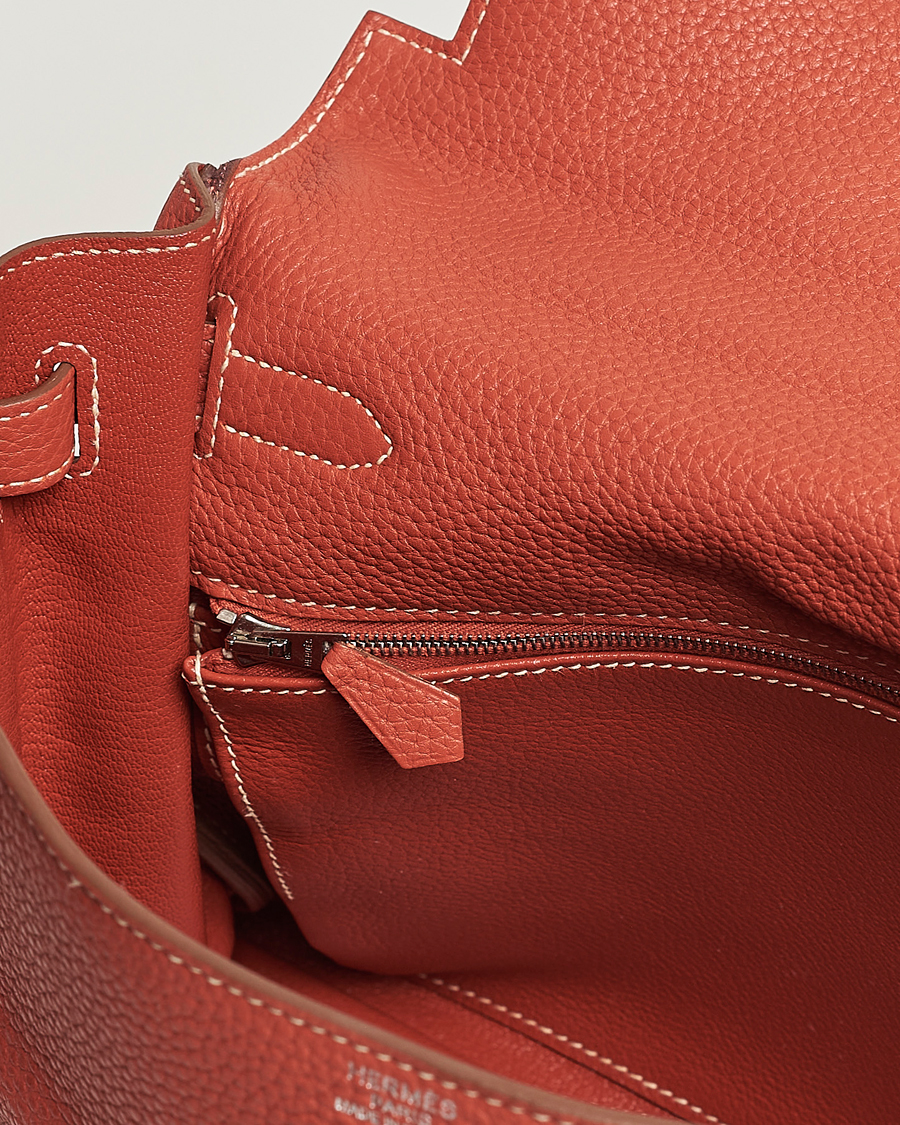 Men | Hermès Pre-Owned Kelly 35 Handbag Taurillion Clemence Orange | Hermès Pre-Owned | Kelly 35 Handbag Taurillion Clemence Orange